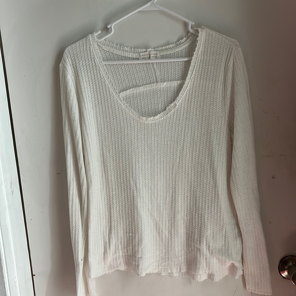 White long sleeve top